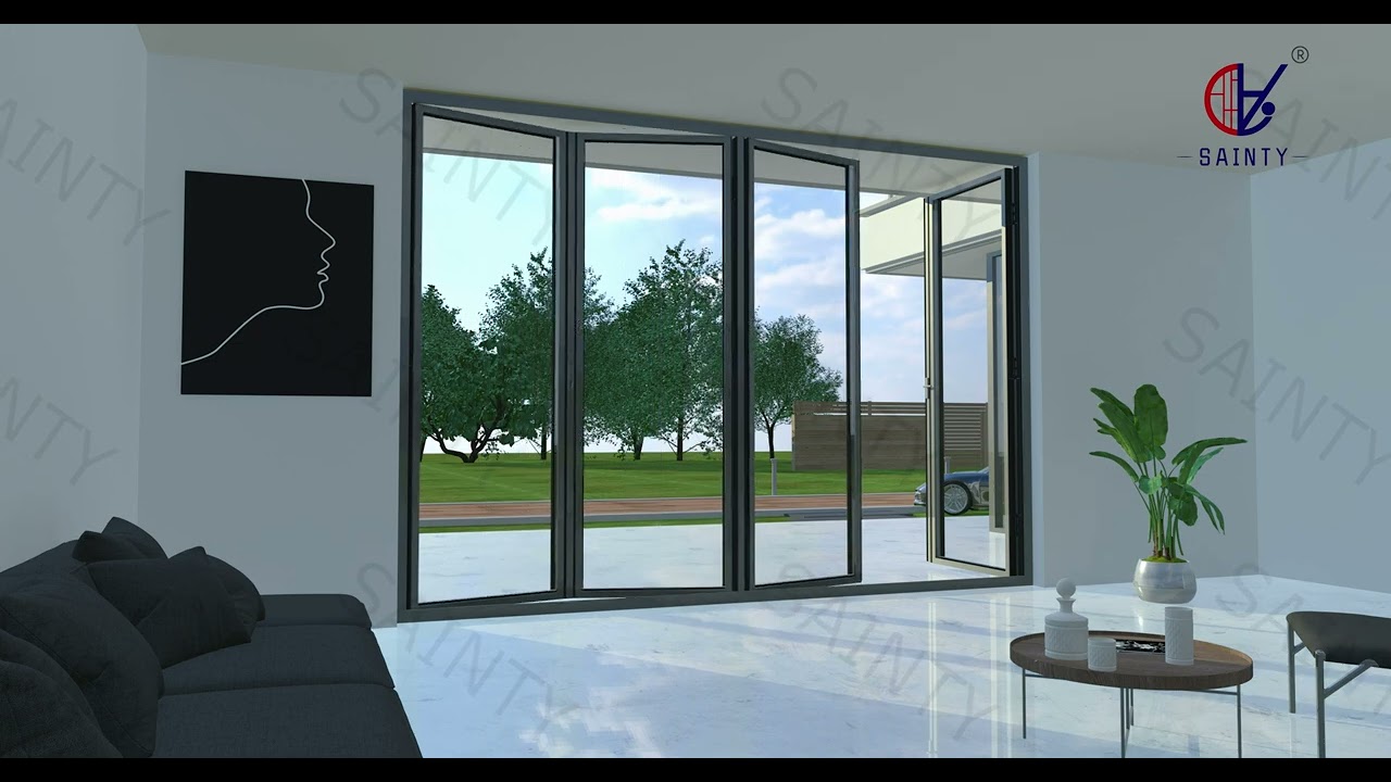 SAINTY™ Impact Resistant Aluminum Bi-Fold Door - 2.Panoramic Bi-Folding Doors:3+1 opening for folding doors